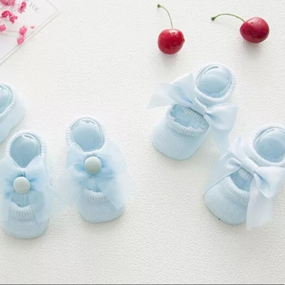 3 Pairs/Lot Lace Bow Flower Baby Socks Anti-Slip - Picture 4 of 6